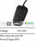 Caixa De Som 5W Resistente a água IPX7 Bateria Até 8 Horas FAM A05