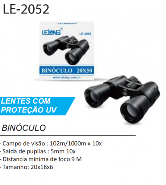 Binóculo Profissional LELONG 20*50 Longo Alcance LE- 2052