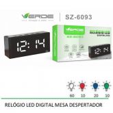 Relógio De LED Digital Despertador Verde SZ-6093