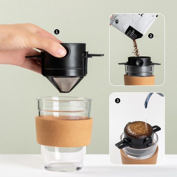 Mini Coador Filtro De Café Em Aço Inox Reutilizável