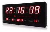 Relógio de Parede Led Vermelho Digital Temperatura Calendário Alto Brilho 45CM*21CM LELONG LE-2112