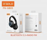 Fone De Ouvido Bluetooth 5.3 Suporte Rádio FM Som Estéreo Super Bass Superior A'GOLD FN-GB05