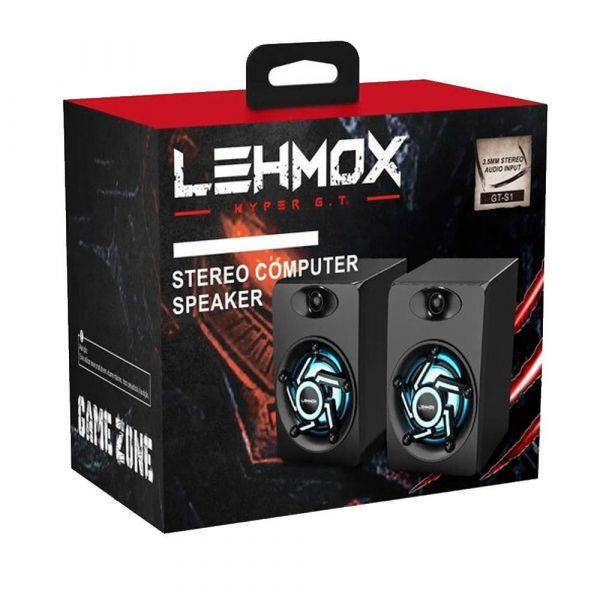 Caixa De Som Gamer Para PC e Notebook Com Led RGB LEHMOX GT-S1