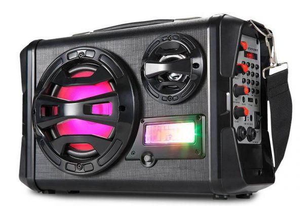 Caixa de som Grande acústica maleta multimidia FM/USB/SD Com LED DJ INFOKIT VM-3202/3201