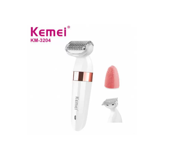 Depilador Elétrico Facial Feminino Escova Kemei Km-3204