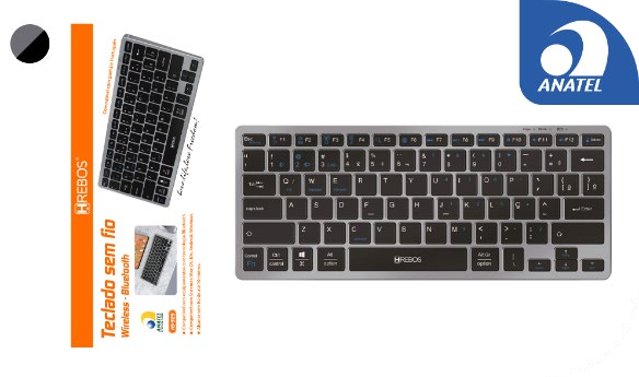 Teclado Sem Fio Slim bateria Recarregável HREBOS HS525