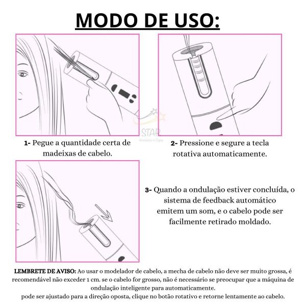 Aparelho Modelador Ondulador De Cachos Automático Portátil