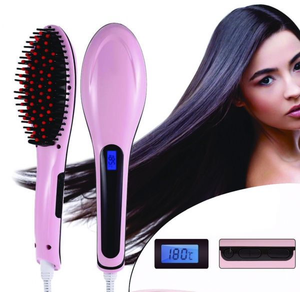 Escova Alisadora Mágic Hair Pink Digital 230 Graus célsius - Elétrica