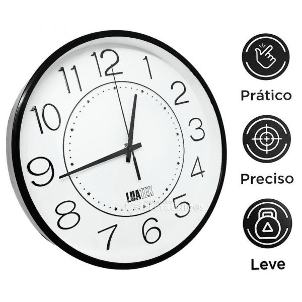 Relógio De Parede Tamanho 25CM LUATEK ZB-3003