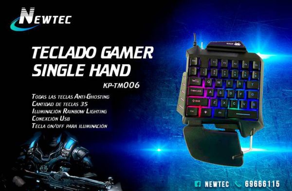 Teclado Gamer Led Única Mão KNUP KP-TM006