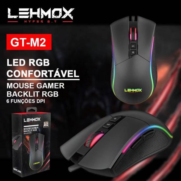 Mouse Gamer 7 Botões Com LED RGB LEHMOX GT-M2