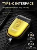 Barbeador Mini Corpo de Metal Shaver Acabamento Kemei Gold Km-C50