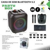 Caixa De Som Alta Potência 100W Luz RGB Bateria 4500 mha Com 2 Microfone sem fio XCELL XC-PB-100