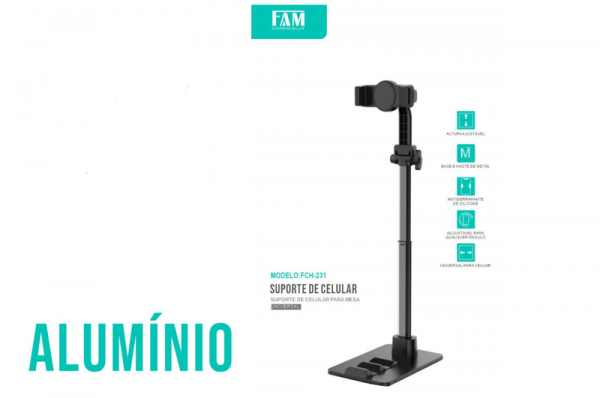 Suporte De Mesa Para Celular Portátil Suporte Metalizado 15CM-32CM FAM FCH-231