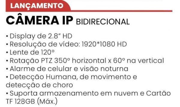 CAMERA WIFI IP COM MONITOR VÍDEO BIDIRECIONAL 1080P HD IPEGA KP-CA204