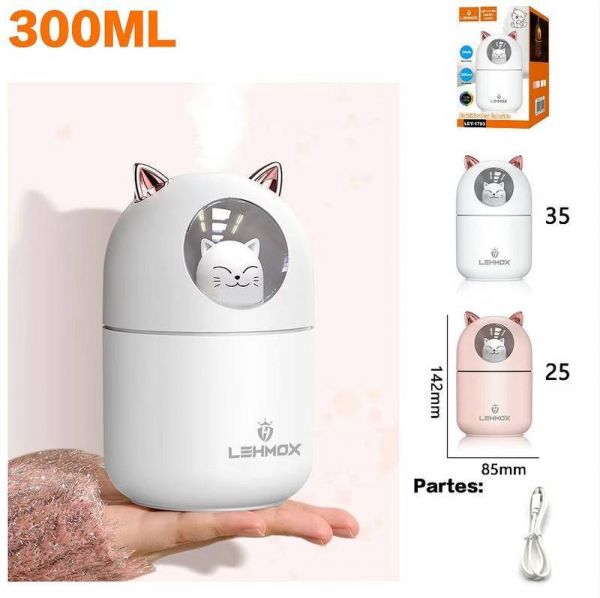 Umidificador De Gatinho com led Colorida 300ML Ecooda EC3047