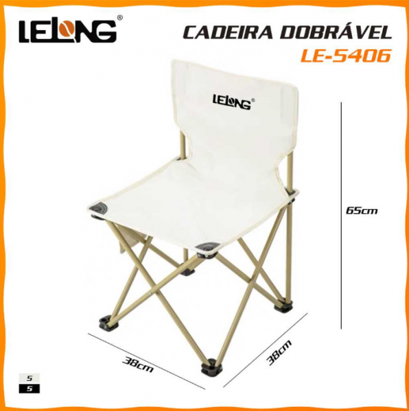 Cadeira Dobrável Material Tecido oxford + Ferro Capacidade Máxima 140KG LELONG LE-5406