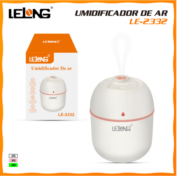 Umidificador De Ar com led 300ML LELONG LE-2332