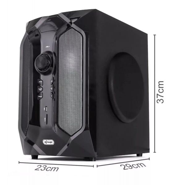 Caixas de Som Subwoofer 2.1 Sistema de Equalização Potência de 70W RMS KNUP KP-RO816