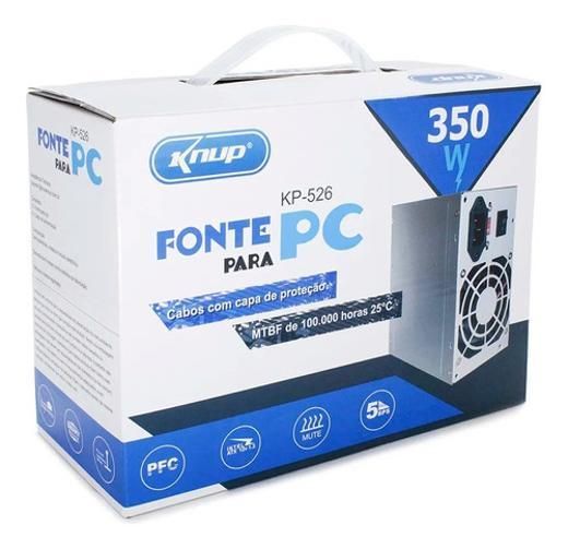 Fonte de alimentação para PC ATX350W Knup KP-526