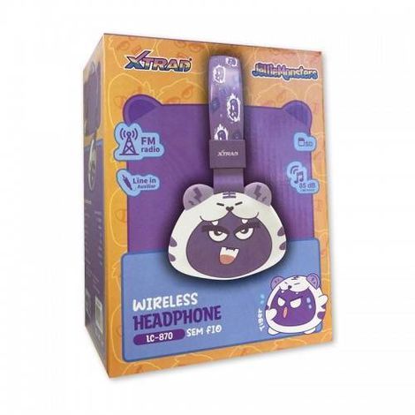 Fone de ouvido bluetooth infantil Jellie Monster Slumber Party XTRAD LC-870