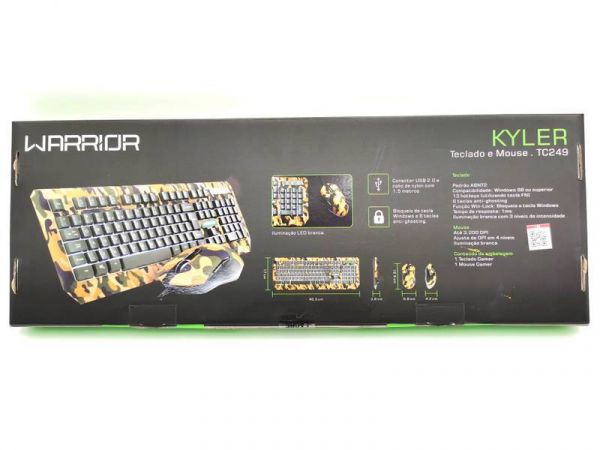 KIT GAMER Teclado E Mouse Camuflado Com Led Multilaser Original Warrior Kyler-TC249