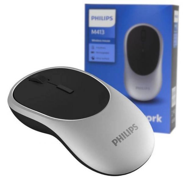 Mouse sem fio recarregável com Acabamento de alumínio Philips SPK7413 / M413