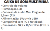 Caixa de Som Para PC e Notebook Com Led RGB Knup KP-RO827