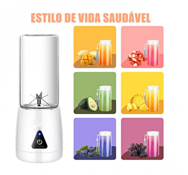 Liquidificador Portátil Com 6 Lâminas Com Copo De Vidro 380ML S19