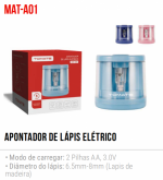 APONTADOR DE LÁPIS AUTOMÁTICO ELÉTRICO TOMATE MAT-A01