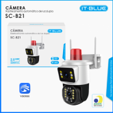 Câmera Wifi 4K Dupla Imagem 360° 2 Câmeras Visão Noturna Resistente Agua IT BLUE SC-B21