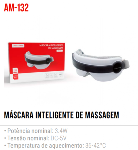 Máscara de Massagem para olhos toca música compressa quente Tomate AM-132