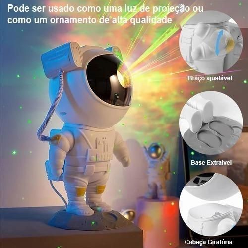 Projetor De Luzes Estrelas Galáxia Astronauta Com Controle