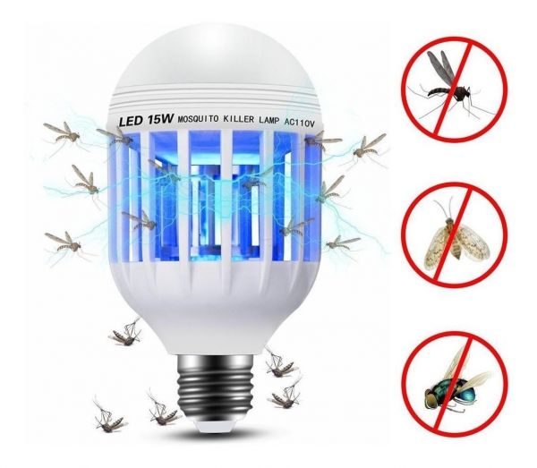 Lampada Luz Led Matar Mosquito Mosca Pernilongo Inseto 15W