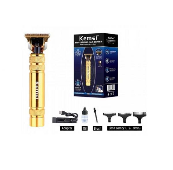 Máquina De Acabamento Recarregável Profissional Hair Trimmer Com 2 Baterias 1200mah Kemei Km-968