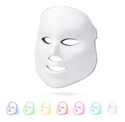 Máscara Led 7 Cores Tratamento Facial Fototerapia Estética