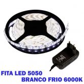 KIT Fita de led 5M 5050 Branca com fonte 12V 2A Foyu TB-5024