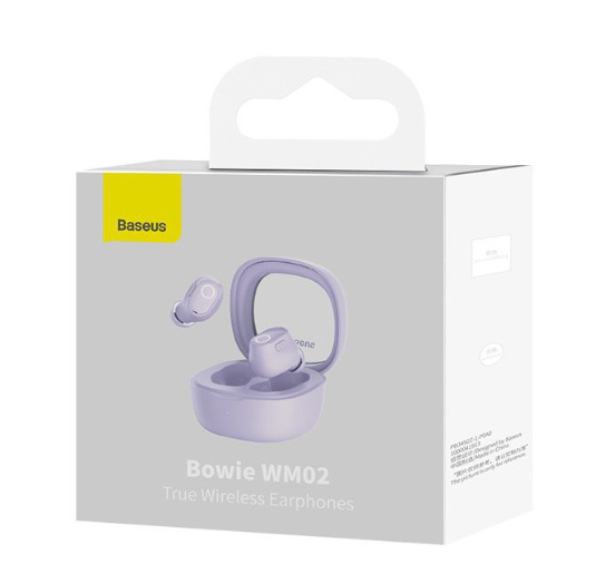 Fone de ouvido Bluetooth 5.3 TWS Baseus Original WM02 WM02 ROXO