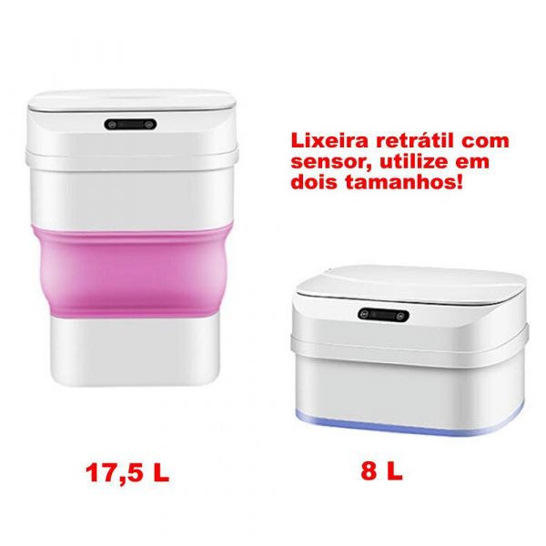 Lixeira Sensor Automática Inteligente Retrátil Luxo Cozinha