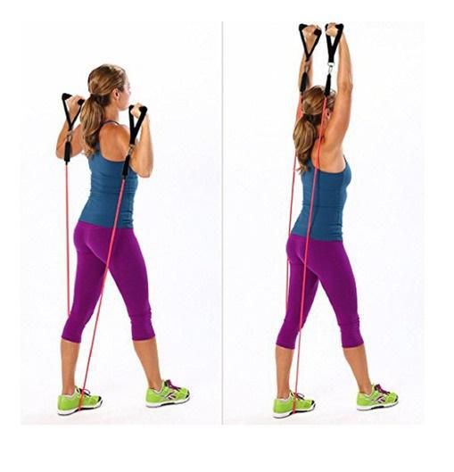 Kit Extensor 5 Elasticos 11 Peças Exercicio Academia Casa