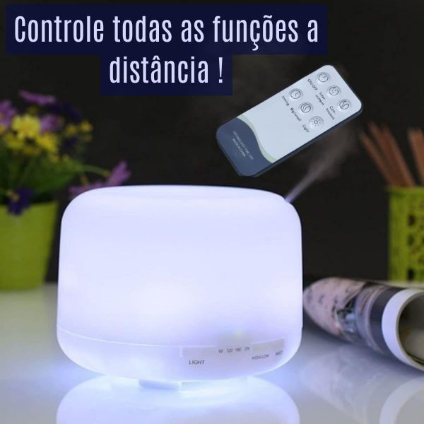 Umidificador Difusor Aromatizador: 300Ml + Essência