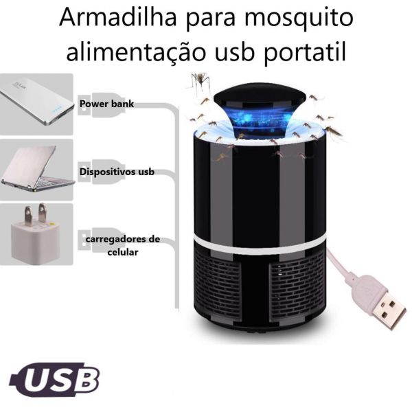 Abajour Armadilha De Mosquito Pernilongo Led Violeta + Fonte