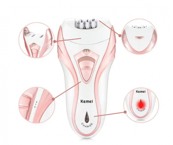 Máquina Depilador Removedor De Pelos E Calos 3 Em 1 Kemei Km-3010
