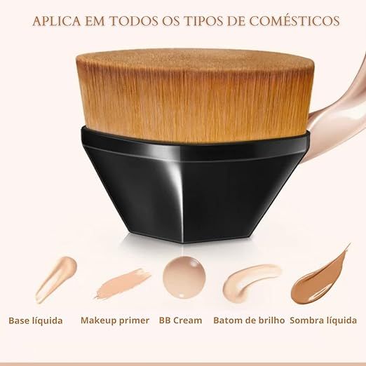 Pincel Reto de Maquiagem Facial Para Base Endonto Alta Densidade Hexágono Mágico Kabuki com Estojo