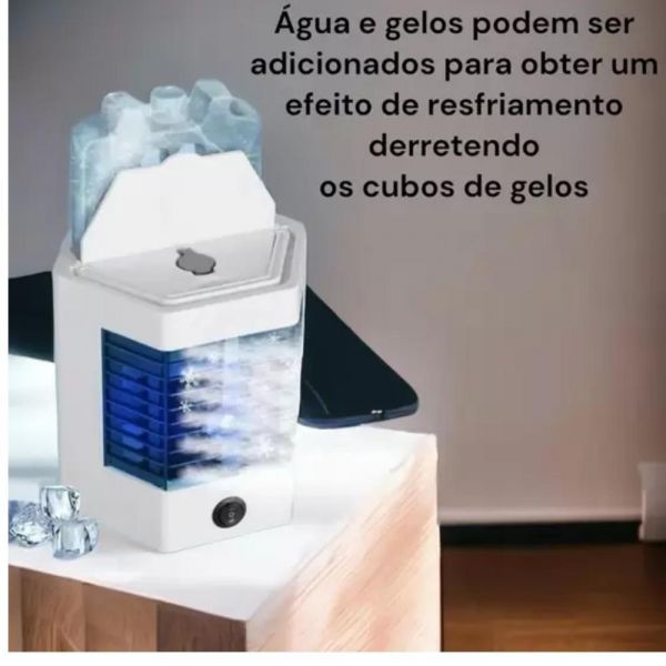 Mini Ar Condicionado Mesa Climatizador Umidificador Portátil