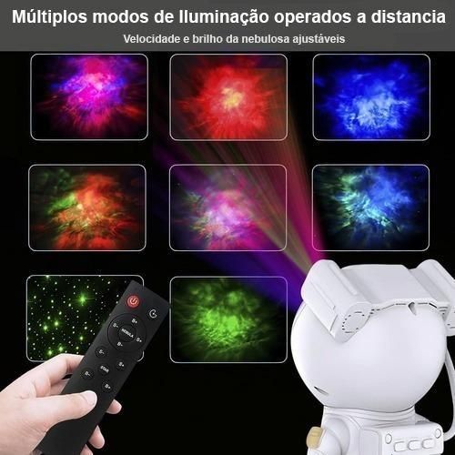 Projetor De Luzes Estrelas Galáxia Astronauta Com Controle