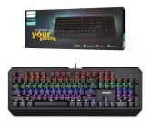 Teclado Gamer Mecânico c/fio LED RGB Metalizado Philips Original - G413/ SPK8413