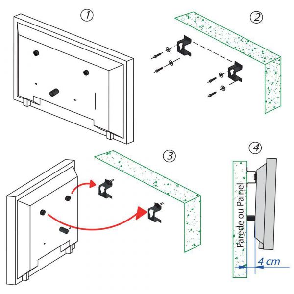 SUPORTE FIXO PARA TV E MONITOR TELAS DE 10" A 100" POLEGADAS ATÉ 100 kg QUALITY SUPOP