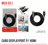 Cabo Displayport Para HDMI 4K DP1.80M TOMATE MCB-021