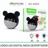 Relógio De LED Digital Despertador Verde SZ-6095